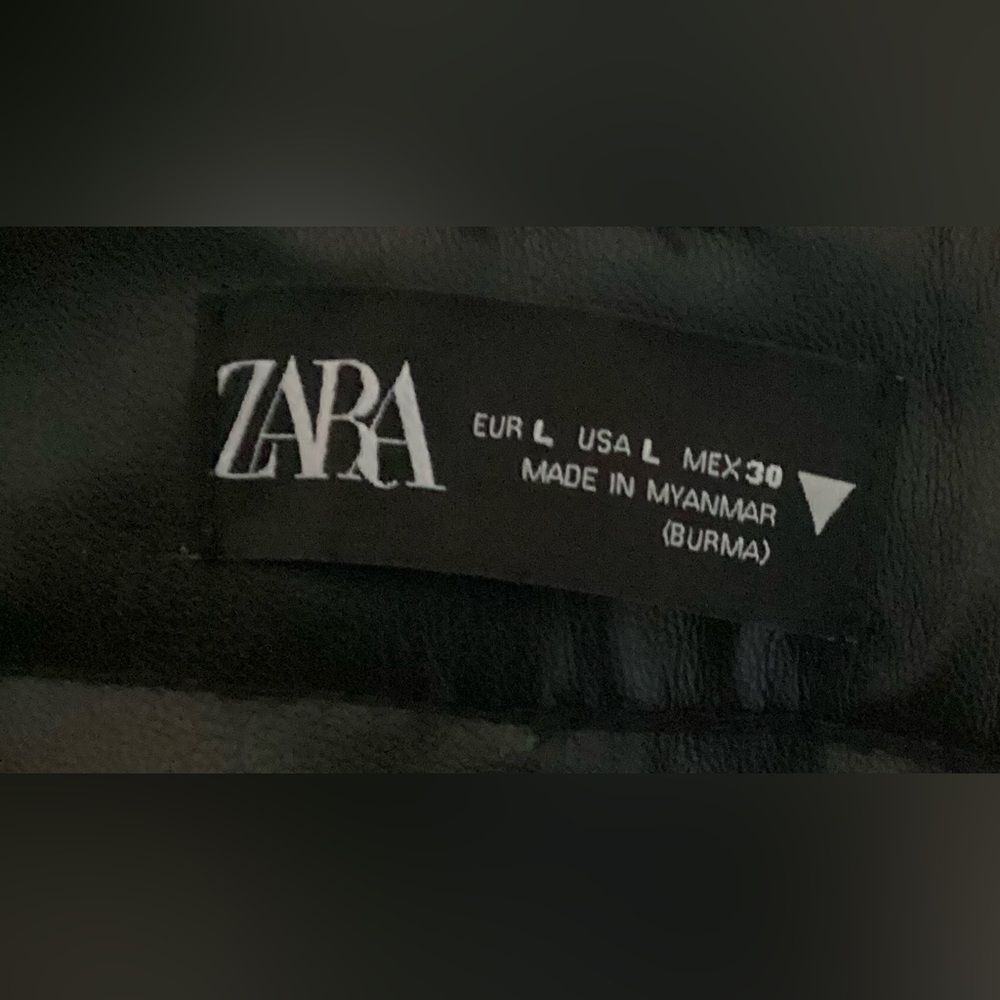 Zara Faux Leather Black Pants - Picture 7 of 9